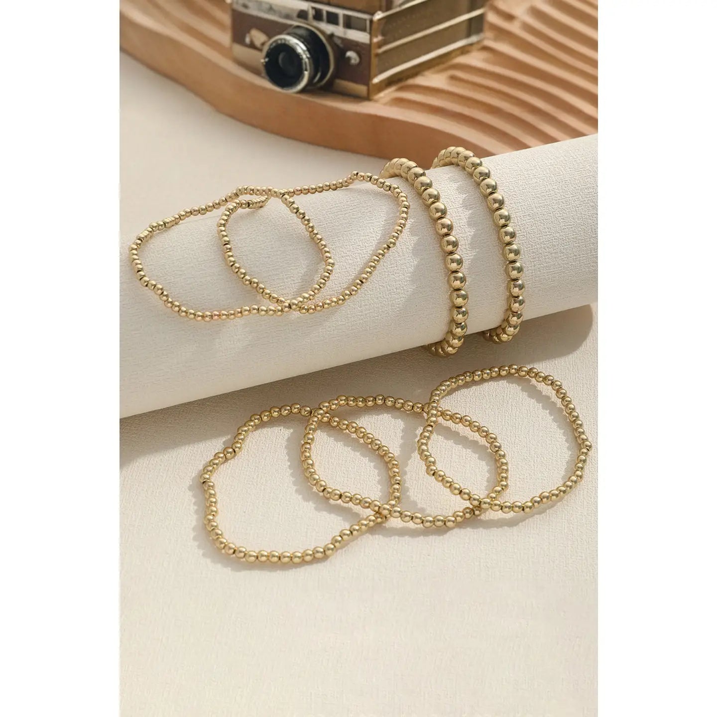 Gold 7pcs/Set Minimalist Beaded Luxury Bracelet Set