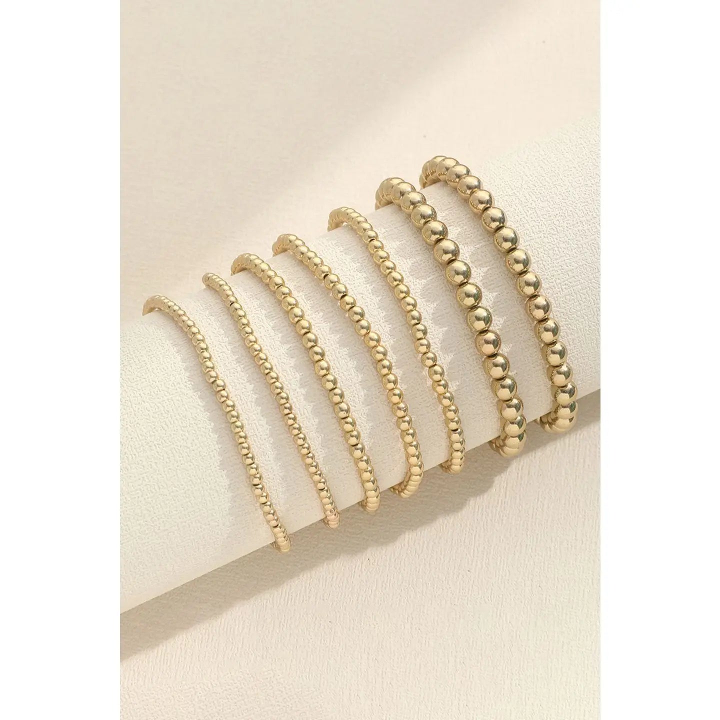 Gold 7pcs/Set Minimalist Beaded Luxury Bracelet Set