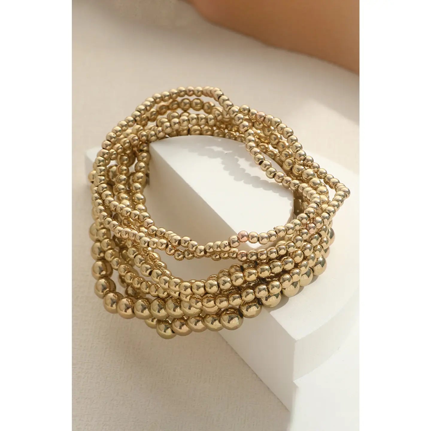 Gold 7pcs/Set Minimalist Beaded Luxury Bracelet Set