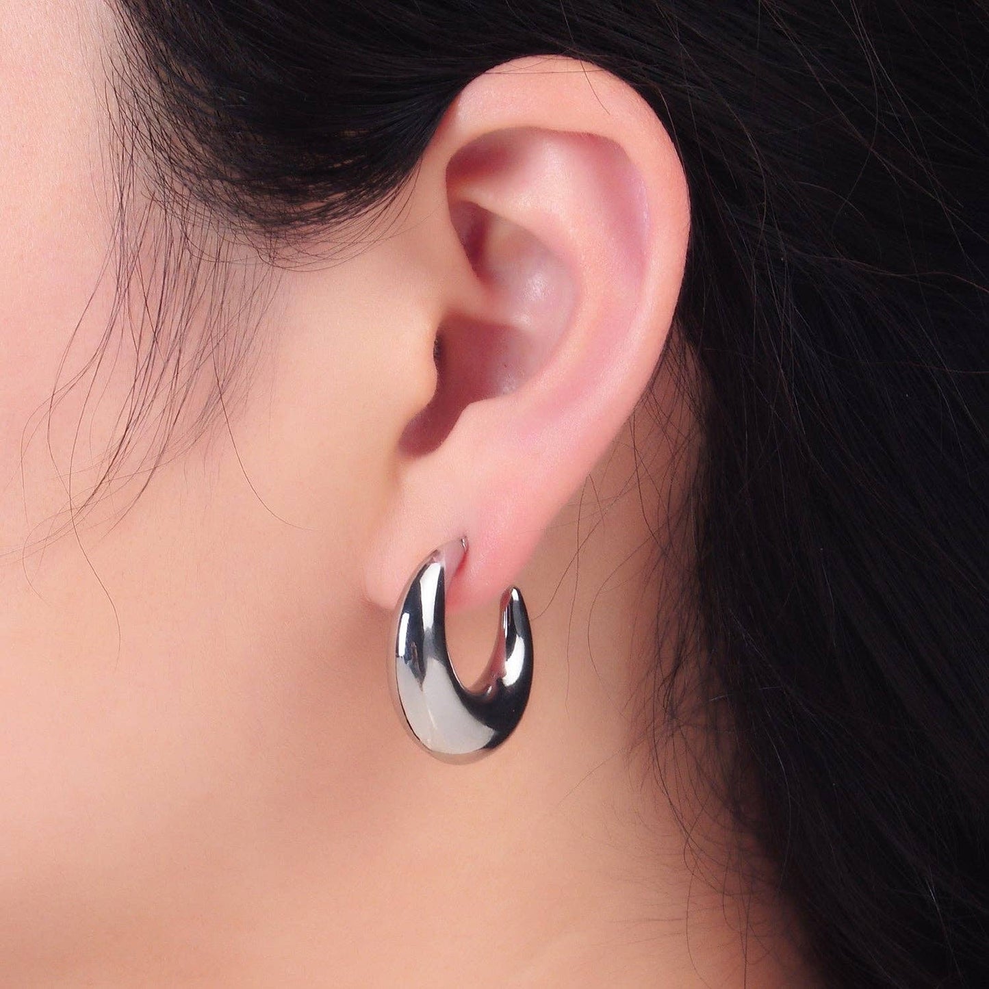 Gold Chunky Gold Minimalist Hoops Earring