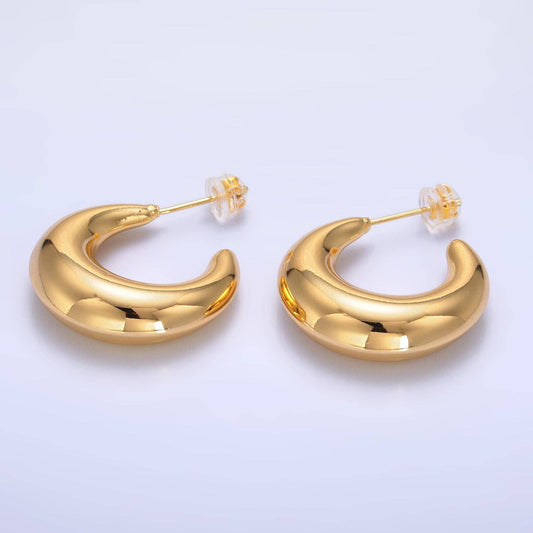 Gold Chunky Gold Minimalist Hoops Earring