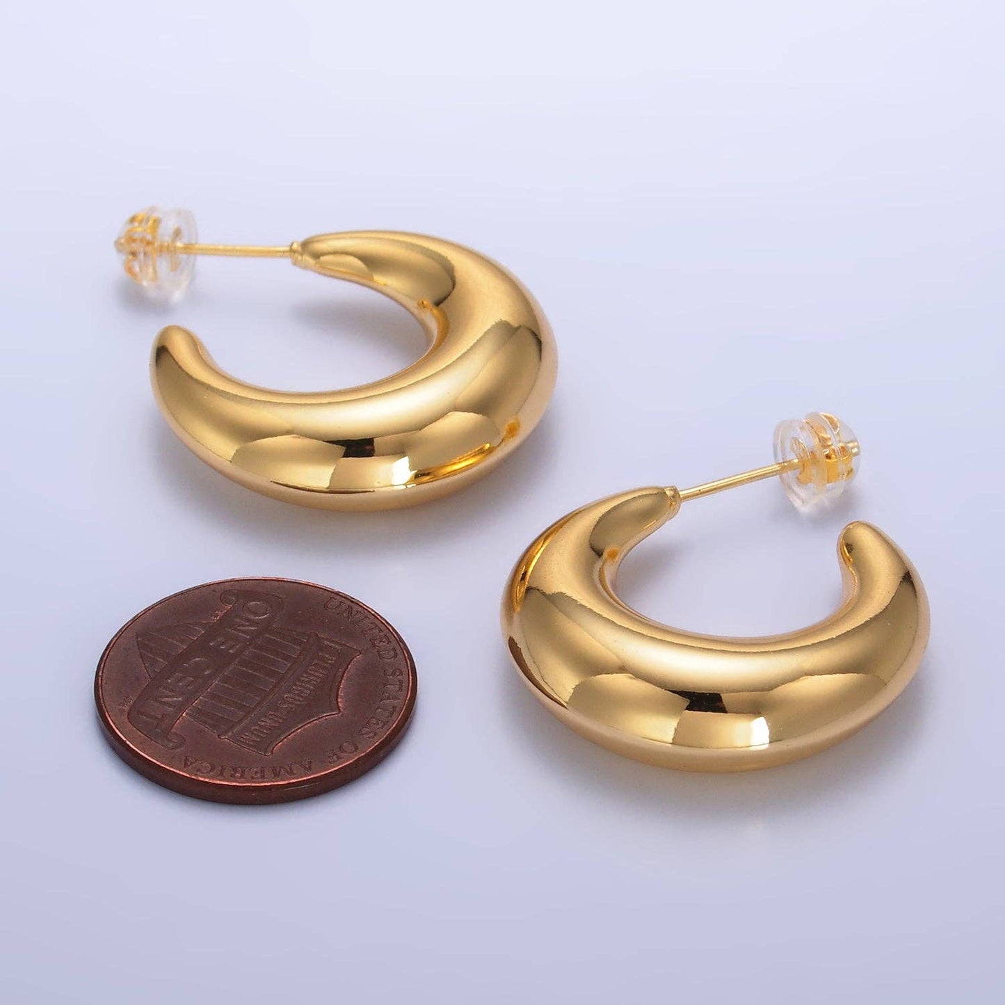 Gold Chunky Gold Minimalist Hoops Earring