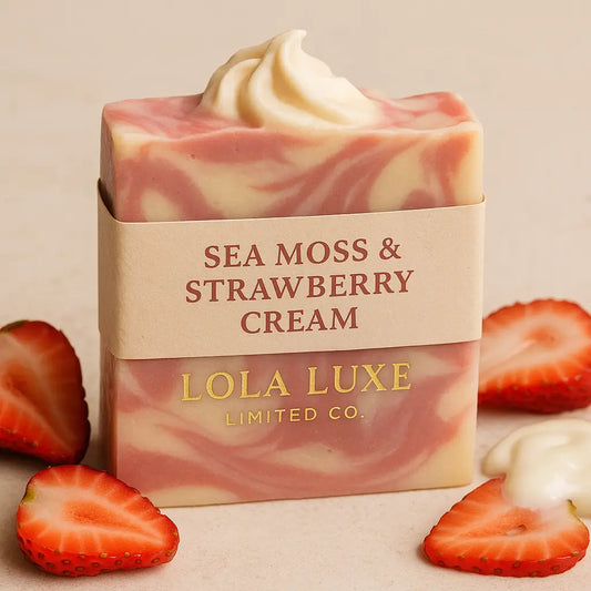 Sea Moss & Strawberry Cream Soap – Moisturizing Handmade Bar with Fruity Glow For Radiant, Soft Skin