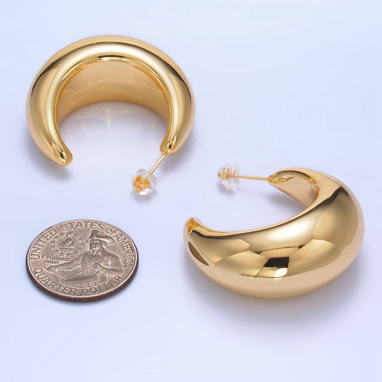 Gold Classic Gold Hammered Posts Earring